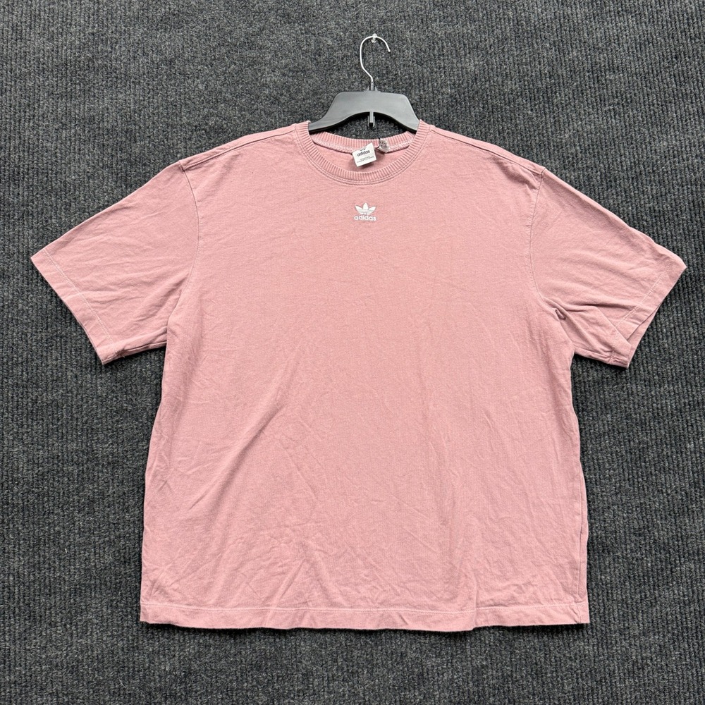 Adidas Originals Trefoil T Shirt Mens L Large Dusty Rose Pink Embroidered Logo